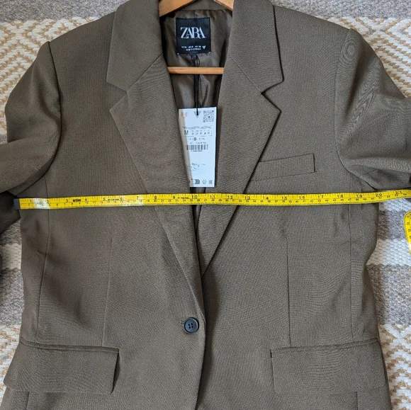 NWT Zara Olive "Basic Blazer" - Picture 4 of 6